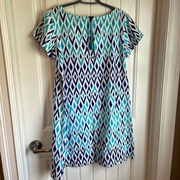 EUC Hatley Callie Ikat Dress Blue White Large - Picture 8 of 11